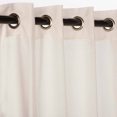 Sunbrella Sheer Snow Outdoor Curtain with Nickel Plated Grommets 50 in. x 120 in.   